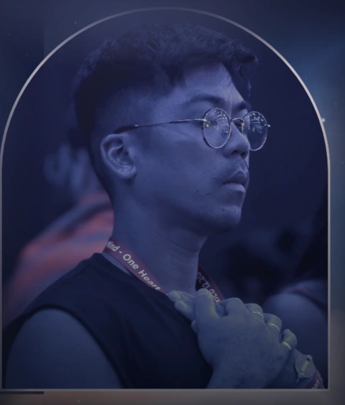 Kevin Gonzales in a quiet moment during a live event