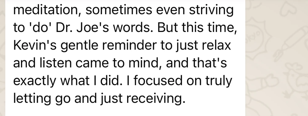 Client message referencing previous practices